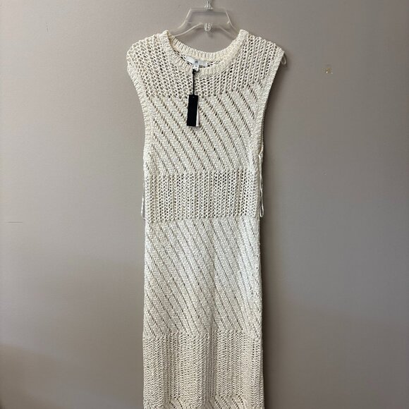 BANANA REPUBLIC COTTON-BLEND OPEN-STITCH MAXI DRESS - Picture 1 of 4